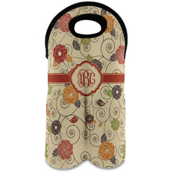 Fall Flowers Wine Tote Bag (2 Bottles) (Personalized)