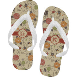 Fall Flowers Flip Flops - Small (Personalized)