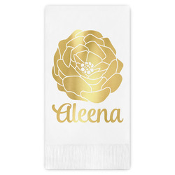 Fall Flowers Guest Napkins - Foil Stamped (Personalized)