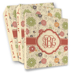 Fall Flowers 3 Ring Binder - Full Wrap (Personalized)