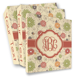 Fall Flowers 3 Ring Binder - Full Wrap (Personalized)