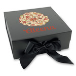 Fall Flowers Gift Box with Magnetic Lid - Black (Personalized)