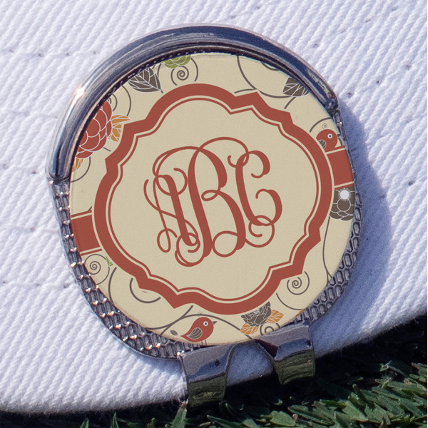 Custom Fall Flowers Golf Ball Marker - Hat Clip