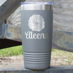 Fall Flowers 20 oz Stainless Steel Tumbler - Grey - Double Sided (Personalized)