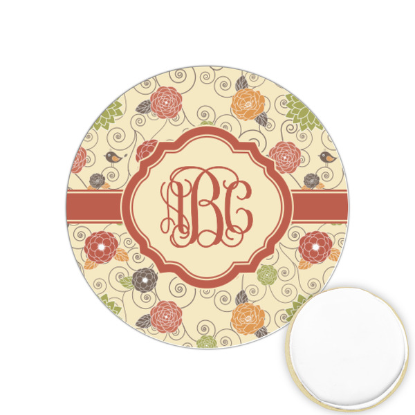 Custom Fall Flowers Printed Cookie Topper - 1.25" (Personalized)