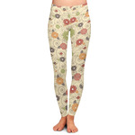 Fall Flowers Ladies Leggings - Extra Small