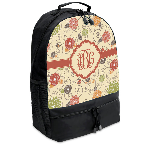 Custom Fall Flowers Backpacks - Black (Personalized)