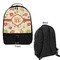 Fall Flowers Large Backpack - Black - Front & Back View