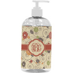 Fall Flowers Plastic Soap / Lotion Dispenser (16 oz - Large - White) (Personalized)