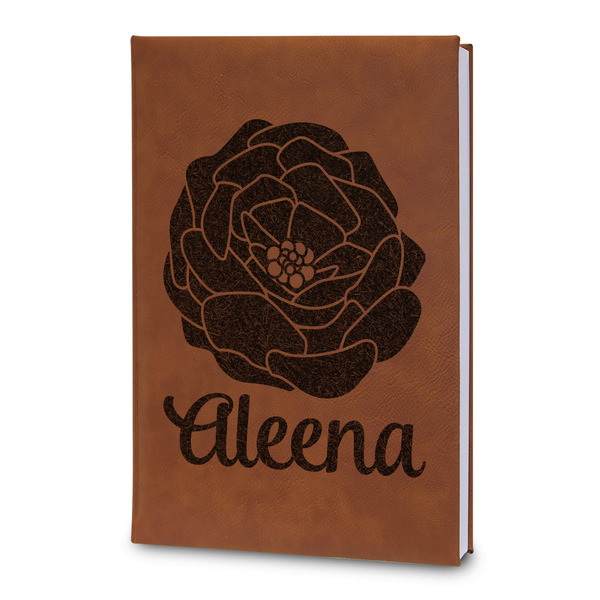 Custom Fall Flowers Leatherette Journal - Large - Double Sided (Personalized)