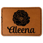 Fall Flowers Faux Leather Iron On Patch - Rectangle (Personalized)