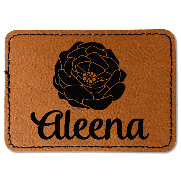 Custom Fall Flowers Faux Leather Iron On Patch - Rectangle (Personalized)