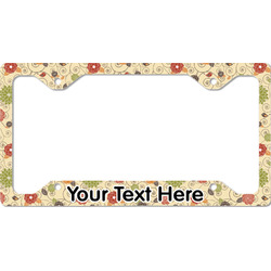 Fall Flowers License Plate Frame - Style C (Personalized)