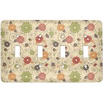 Fall Flowers Light Switch Cover (4 Toggle Plate)