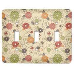 Fall Flowers Light Switch Cover (3 Toggle Plate)