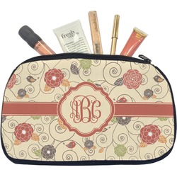 Fall Flowers Makeup / Cosmetic Bag - Medium (Personalized)