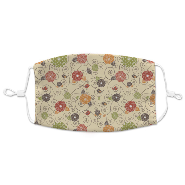 Custom Fall Flowers Adult Cloth Face Mask - XLarge