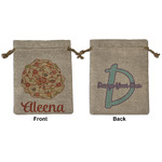 Fall Flowers Medium Burlap Gift Bag - Front & Back (Personalized)