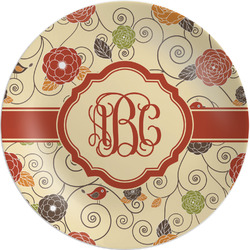 Fall Flowers Melamine Salad Plate - 8" (Personalized)
