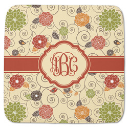 Fall Flowers Memory Foam Bath Mat - 48"x48" (Personalized)