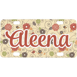 Fall Flowers Mini / Bicycle License Plate (4 Holes) (Personalized)