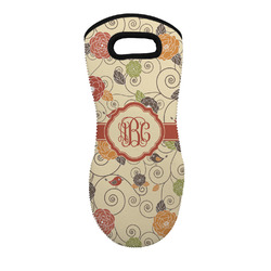 Fall Flowers Neoprene Oven Mitt - Single w/ Monogram