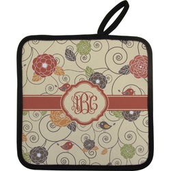 Fall Flowers Pot Holder w/ Monogram