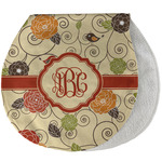 Fall Flowers Burp Pad - Velour w/ Monogram