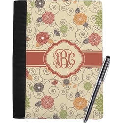 Fall Flowers Notebook Padfolio - Large w/ Monogram
