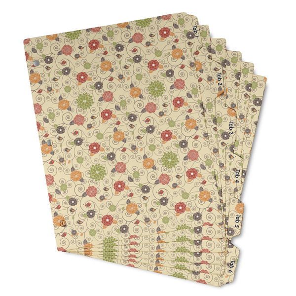 Custom Fall Flowers Binder Tab Divider - Set of 6 (Personalized)