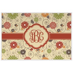 Fall Flowers Laminated Placemat w/ Monogram