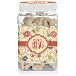 Fall Flowers Dog Treat Jar (Personalized)