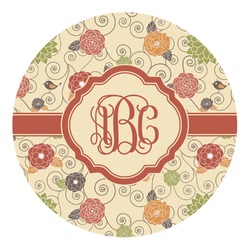Fall Flowers Round Decal - XLarge (Personalized)