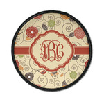 Fall Flowers Iron On Round Patch w/ Monogram