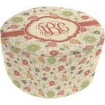 Fall Flowers Round Pouf Ottoman (Personalized)