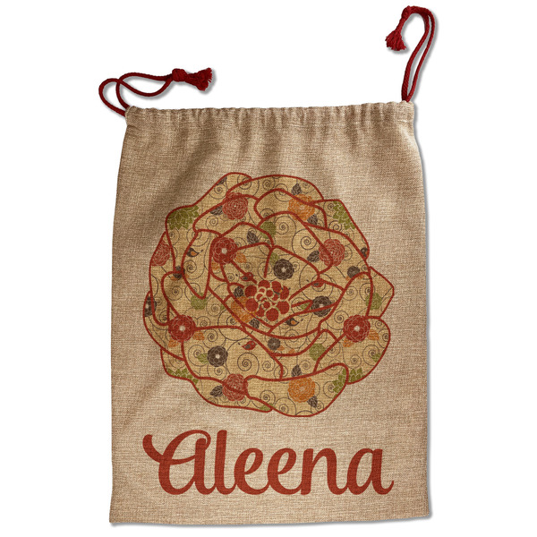 Custom Fall Flowers Santa Sack - Front (Personalized)