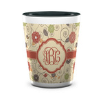 Fall Flowers Ceramic Shot Glass - 1.5 oz - Two Tone - Single (Personalized)