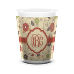 Fall Flowers Ceramic Shot Glass - 1.5 oz - White - Single (Personalized)