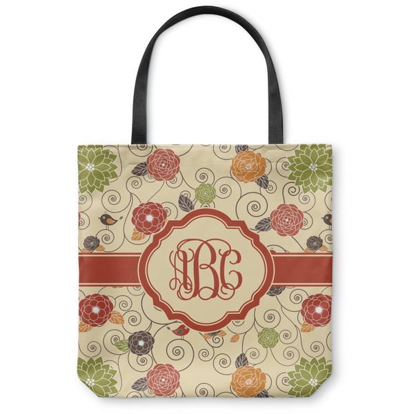 Custom Fall Flowers Canvas Tote Bag (Personalized)