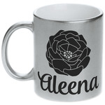 Fall Flowers Metallic Silver Mug (Personalized)