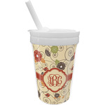 Fall Flowers Sippy Cup with Straw (Personalized)