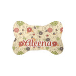 Fall Flowers Bone Shaped Dog Food Mat (Small) (Personalized)