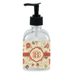 Fall Flowers Glass Soap & Lotion Bottle - Single Bottle (Personalized)