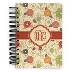 Fall Flowers Spiral Notebook - 5x7 w/ Monogram