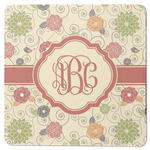 Fall Flowers Square Rubber Backed Coaster (Personalized)