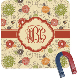 Fall Flowers Square Fridge Magnet (Personalized)