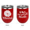 Fall Flowers Stainless Wine Tumblers - Red - Double Sided - Approval