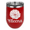 Fall Flowers Stainless Wine Tumblers - Red - Double Sided - Front