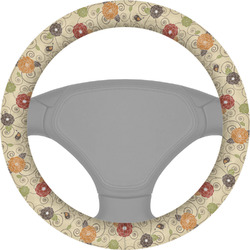 Fall Flowers Steering Wheel Cover