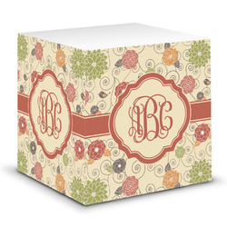 Fall Flowers Sticky Note Cube (Personalized)
